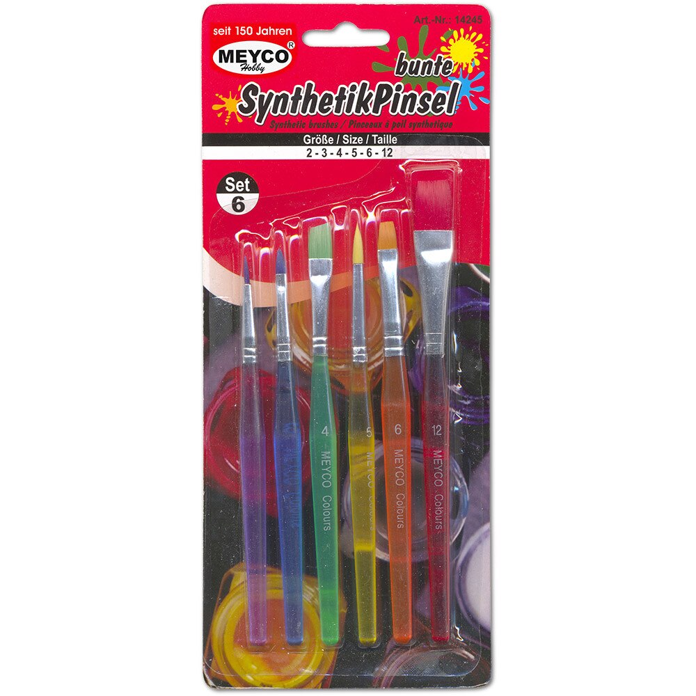 Set Pensule Sintetice, nr.2/3/4/5/6/12 - 6 buc/set - Meyco