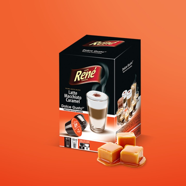 Café René Latte Macchiato Caramel - Dolce Gusto kompatibilis kávékapszula 16 db