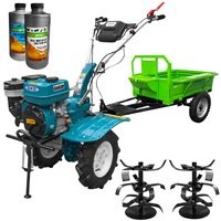 pachet motocultor profesional dkd hs 1000b motor 7 cp latime de lucru 110 cm senzor de ulei freze de lucru roti cauciuc remorca  cadou 1l ulei motor agropro 1l ulei transmisie agropro imagen 10_0_
0