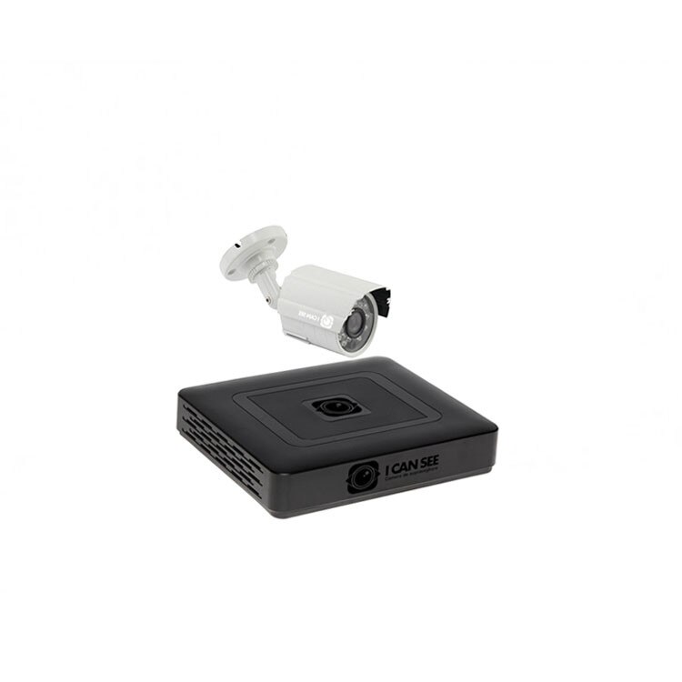 Kit supraveghere ICANSEE ICS-KU200-1S cu o camera de interior, Full HD 1080p, DVR HIBRID 4 canale Full HD 1080p, 1 canal audio