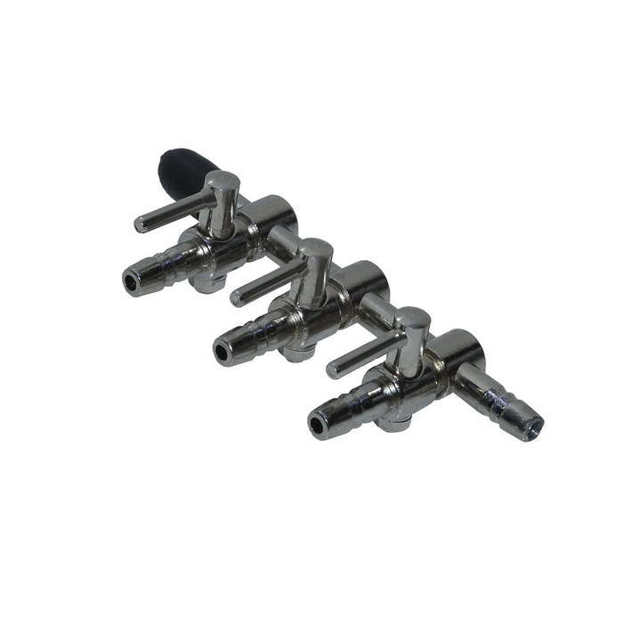 Distribuitor aer metalic cu 3 robineti pentru acvariu