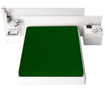 Cearceaf de pat Jersey cu elastic 140x200 cm, Verde, cod 33 Cearceaf de pat Jersey cu elastic 140x200 cm, Verde, cod 33