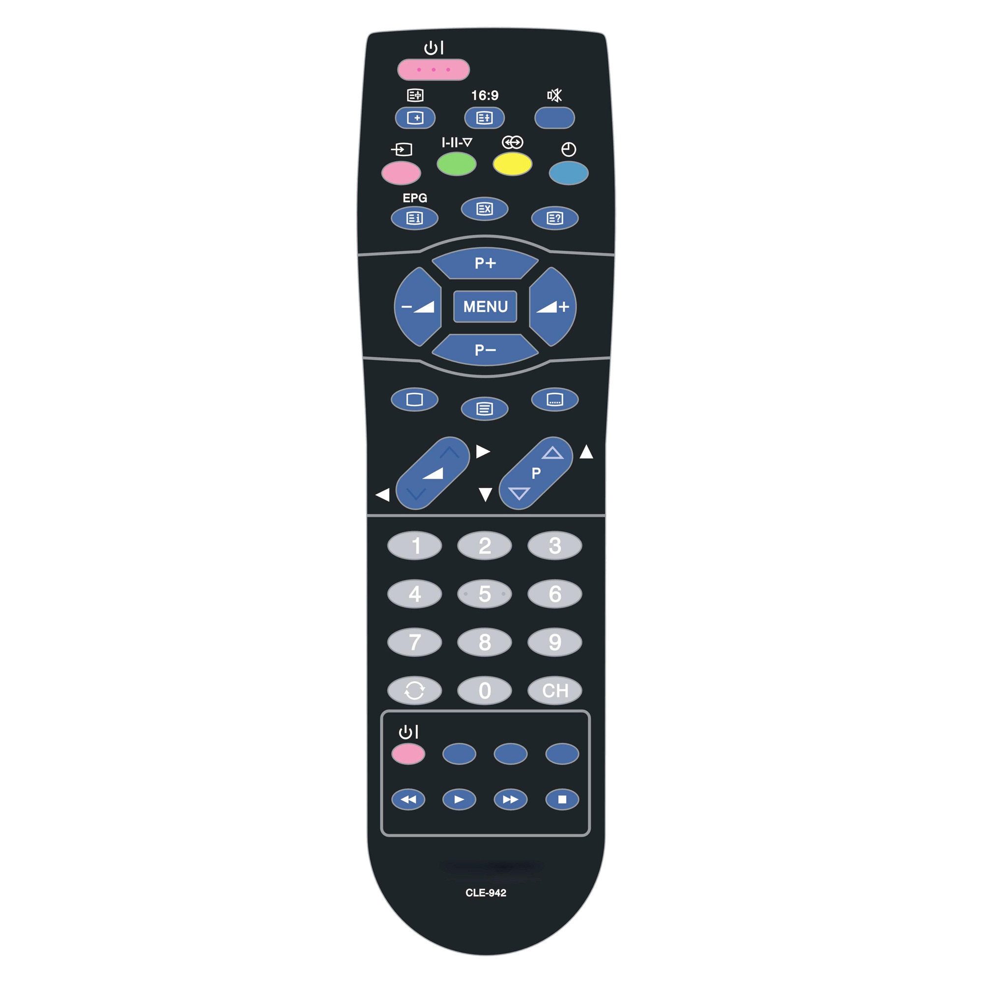 Telecomanda pentru LCD Hitachi CLE-942, neagra cu functiile telecomenzii originale