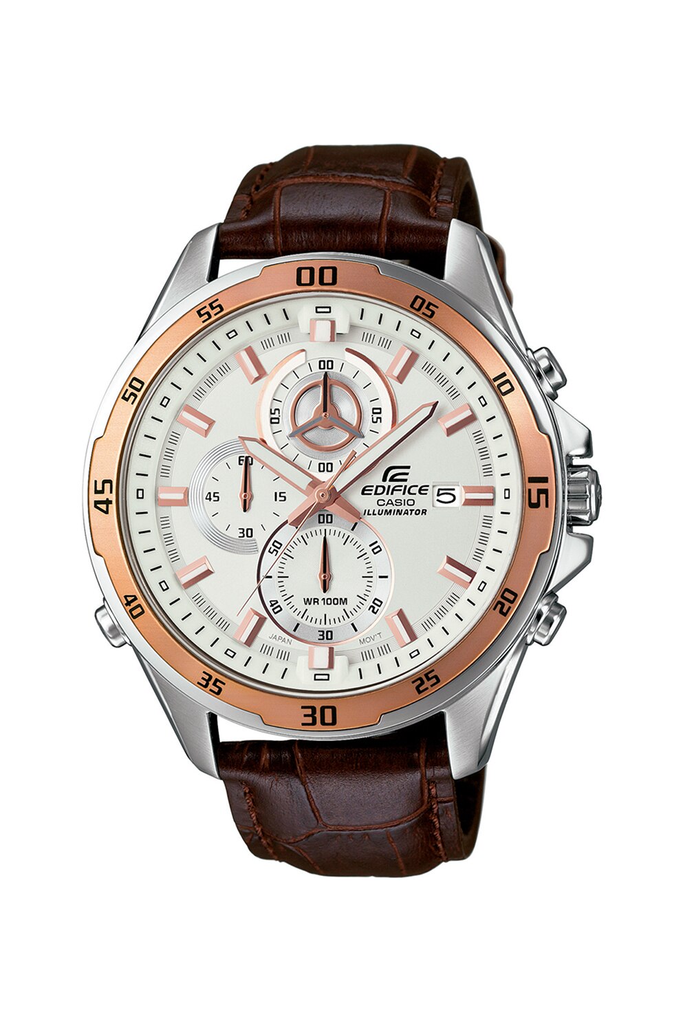 Casio, Часовник с кожена каишка, Тъмнокафяв - eMAG.bg