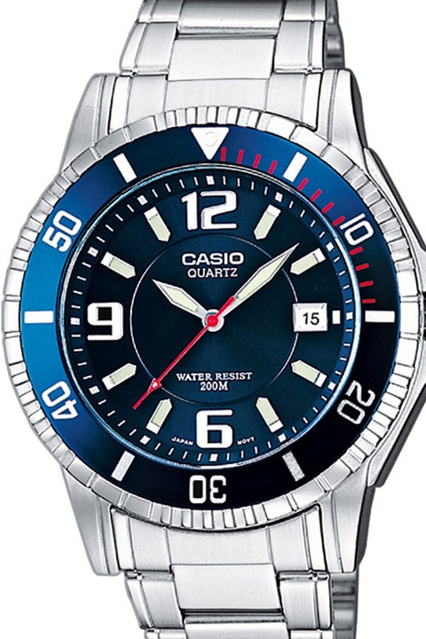 Casio, Кварцов часовник с метална верижка, Сребрист