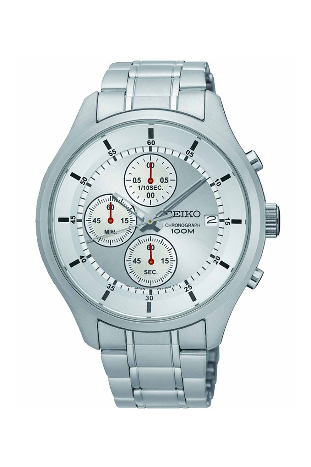 Seiko, Ceas cronograf cu bratara metalica, Argintiu