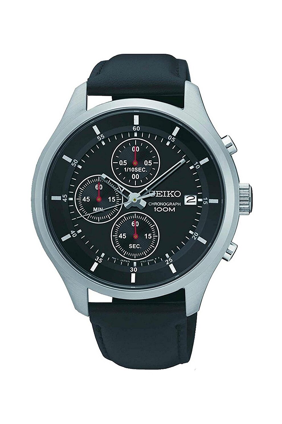 Seiko, Ceas cronograf cu o curea de piele, Bleumarin