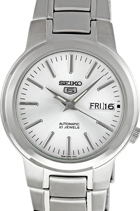 Seiko, Автоматичен часовник с неръждаема верижка, Сребрист