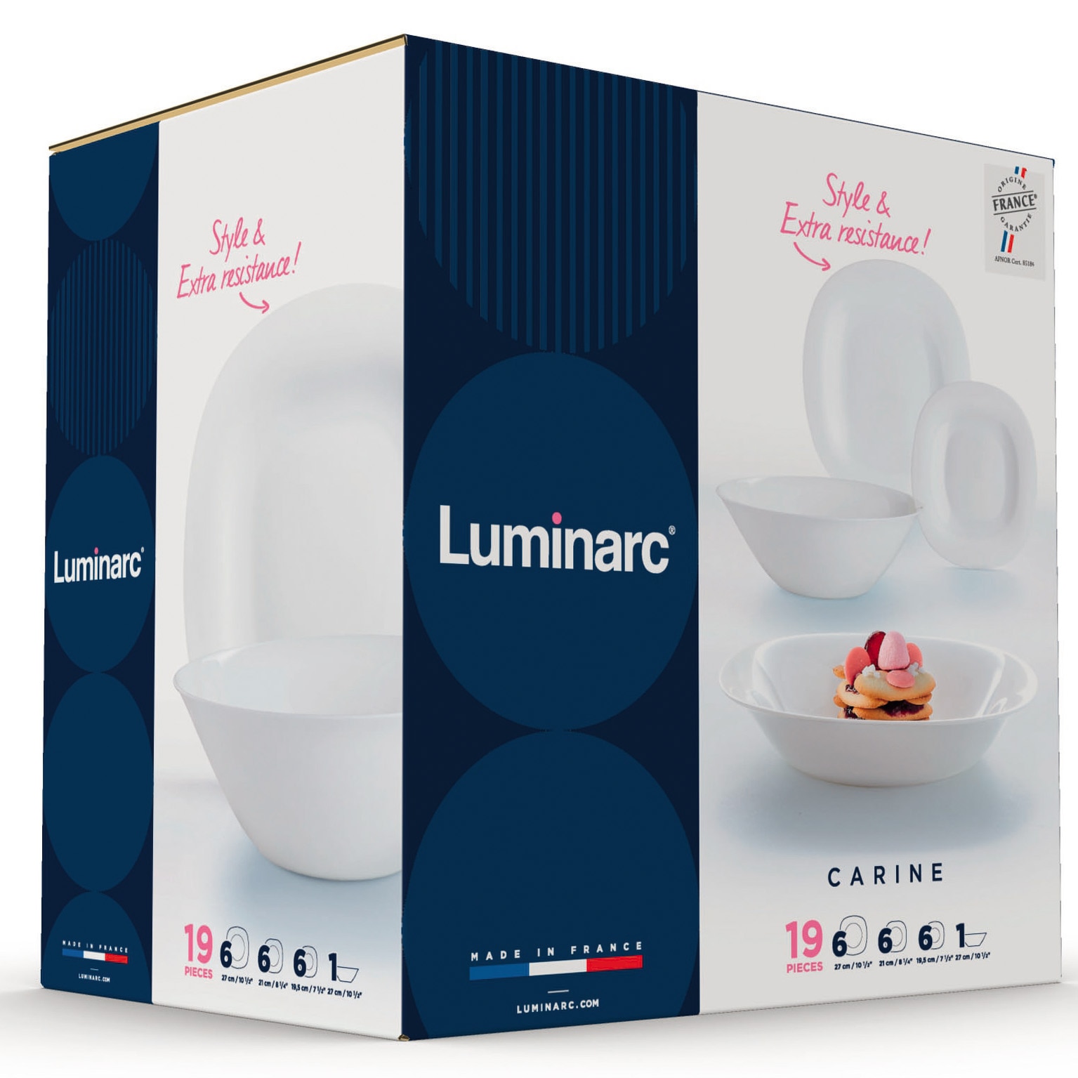 Serviciu de masa Luminarc Carine, 19 piese, alb - eMAG.ro
