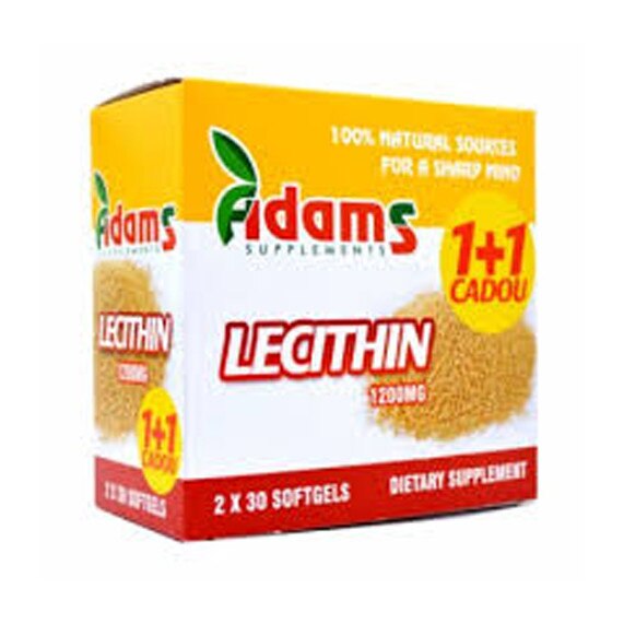 Lecitina 1200mg, 30cps 1+1 Gratis