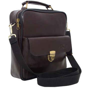 Geanta Koson barbateasca din piele naturala - cu maner - 4M Geanta Koson barbateasca din piele naturala - cu maner - 4M