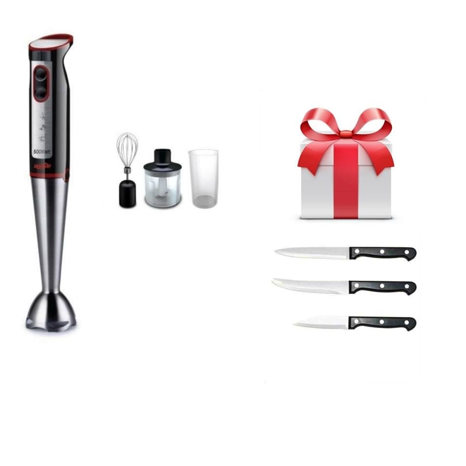 Blender Electric, HAUSBERG , 1000 W si Set cutite 3 piese