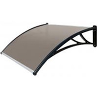 Copertina fixa policarbonat fumuriu 1200 latime policarbonatx1000 lungime brat x inaltime 220 mm, brat negru