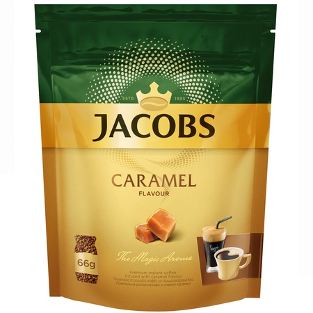 Cafea solubila, Jacobs Caramel, aroma de caramel,66 g - eMAG.ro