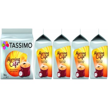 Set 5 x Capsule cafea, Jacobs Tassimo Morning Cafe, 80 bauturi x 215 ml, 80 capsule