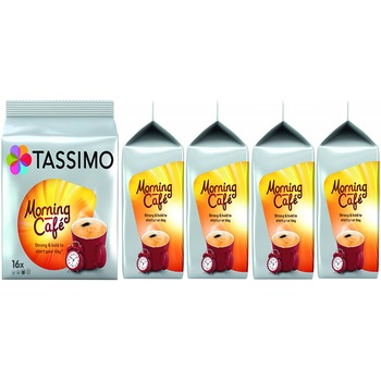 Set 5 x Capsule cafea, Jacobs Tassimo Morning Cafe, 80 bauturi x 215 ml, 80 capsule Set 5 x Capsule cafea, Jacobs Tassimo Morning Cafe, 80 bauturi x 215 ml, 80 capsule