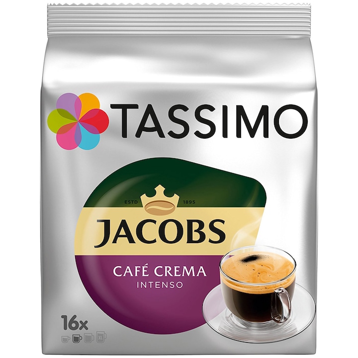 Капсули Jacobs Tassimo Café Crema Intenso, 16 напитки x 150 мл, 16 капсули