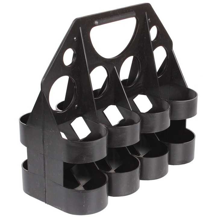 Suport 8 bidoane plastic Merco, negru