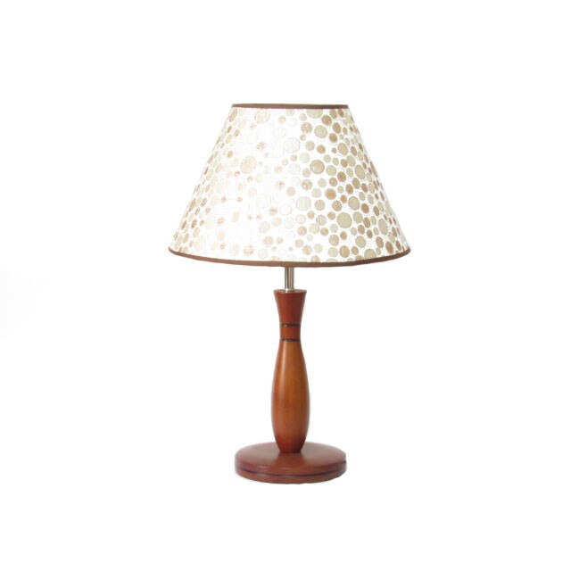 Veioza din lemn, maro, schelet maro, 1*e27 maxim 60w, intrerupator pe fir, 70cm