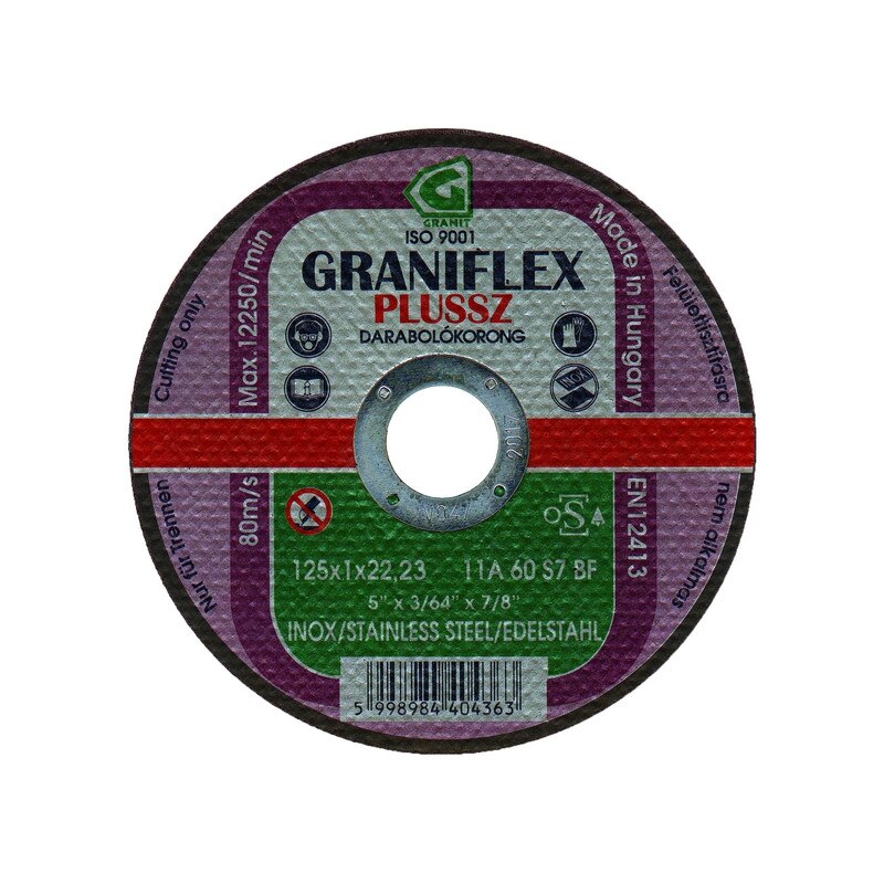 Disc de debitare pentru inox Granitflex plus de 115X1X22.33mm