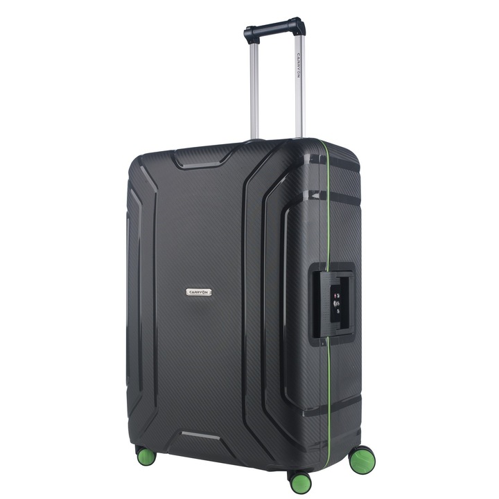 Troler Mare, CarryOn, STEWARD, Polipropilena, inchidere cu clapeta, marime L, Antracit