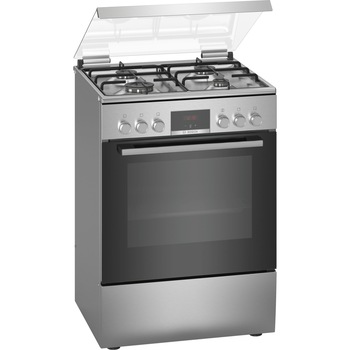 Aragaz Bosch HXN39BD50, 4 arzatoare, Mixt, Aprindere electrica, Grill, Autocuratare EcoClean Direct, Display digital, Timer, Clasa A, 60 cm, Inox Aragaz Bosch HXN39BD50, 4 arzatoare, Mixt, Aprindere electrica, Grill, Autocuratare EcoClean Direct, Display digital, Timer, Clasa A, 60 cm, Inox