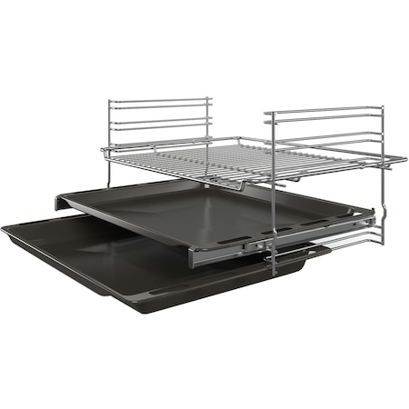 Aragaz Bosch HXN39BD50, 4 arzatoare, Mixt, Aprindere electrica, Grill, Autocuratare EcoClean Direct, Display digital, Timer, Clasa A, 60 cm, Inox