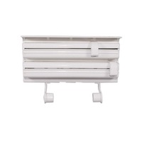 Dispenser triplu bucatarie, pentru servetele, folie de aluminiu, stretch, Abs, alb, BONUS APARAT SARMALE PLUS FELIATOR FRUCTE INOX