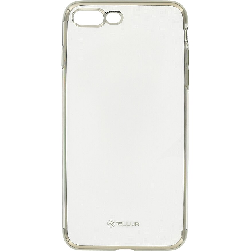 Husa de protectie Tellur Silicon Electroplated pentru Apple iPhone 8 Plus, Argintiu