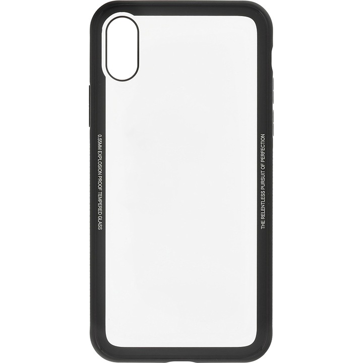 Tellur Glass Simple Védőtok Apple iPhone X, iPhone Xs mobiltelefonhoz, Fekete