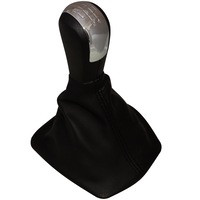 Nuca schimbator viteze cu manson AERZETIX, piele sintetica, compatibil Skoda Octavia II, 5 viteze, ChromeCap