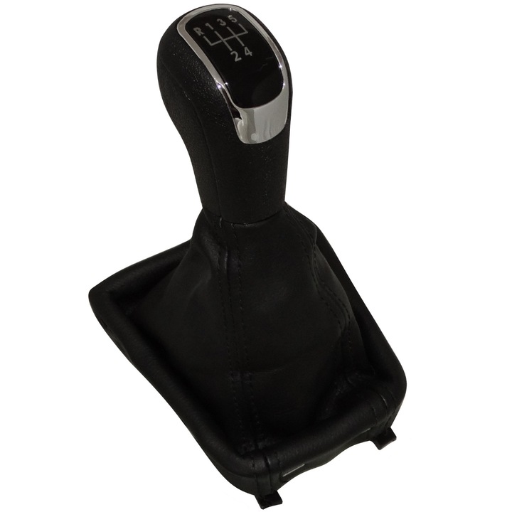 Топка с маншон за скоростен лост AERZETIX, за Skoda Superb, Yeti, кожа, с 5 скорости