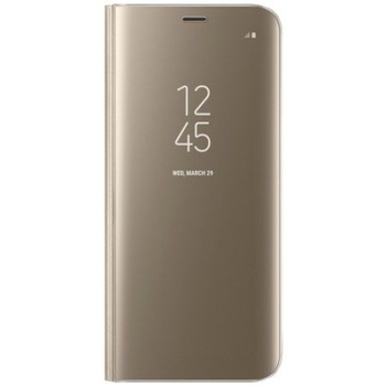 Husa Samsung Galaxy Note 10 Lite Clear View Gold Husa Samsung Galaxy Note 10 Lite Clear View Gold