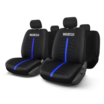Huse Scaune Auto Renault Grand Scenic - Sparco Blue Stripe 11 Buc Huse Scaune Auto Renault Grand Scenic - Sparco Blue Stripe 11 Buc