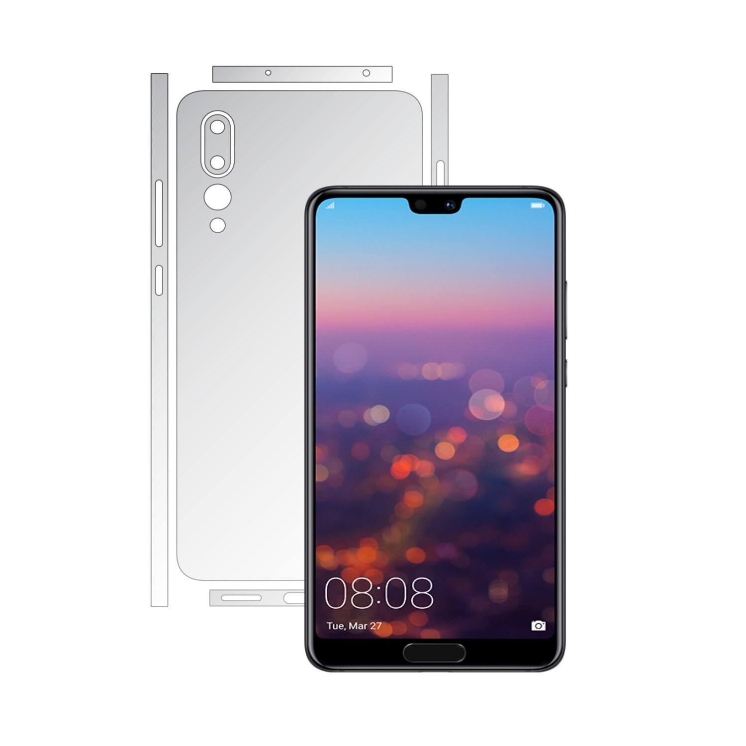 Folie Protectie Invisible Skinz Ultra-Clear HD, Husa Transparenta de tip Skin Adeziv pentru Carcasa si Laterale, dedicata Huawei P20 Pro