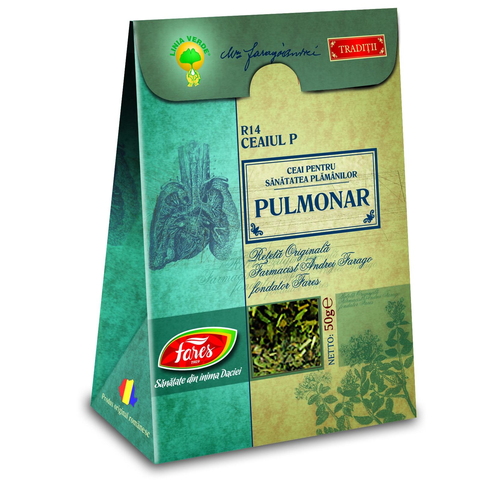 Ceaiul P - Ceai pulmonar, punga 50 gr. Reteta originala Andrei Farago.