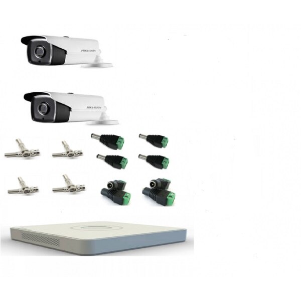 Sistem supraveghere video Hikvision 2 camere Turbo HD DVR 4 Canale HDD 1 TB accesorii incluse