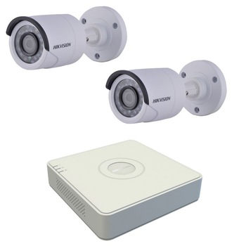 Kit supraveghere video Hikvision Turbo HD rezolutie 720p 2 camere Kit supraveghere video Hikvision Turbo HD rezolutie 720p 2 camere