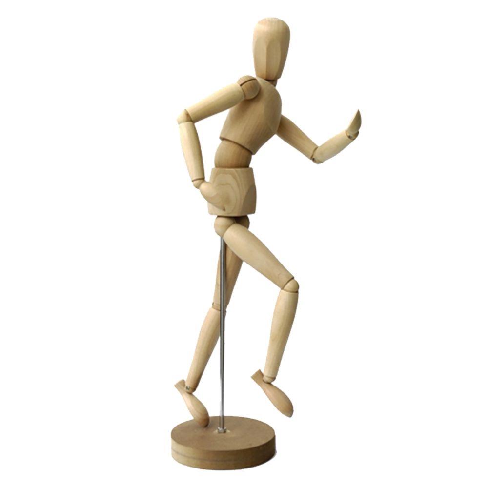 Figura umana Artina, 20 cm, Lemn natural