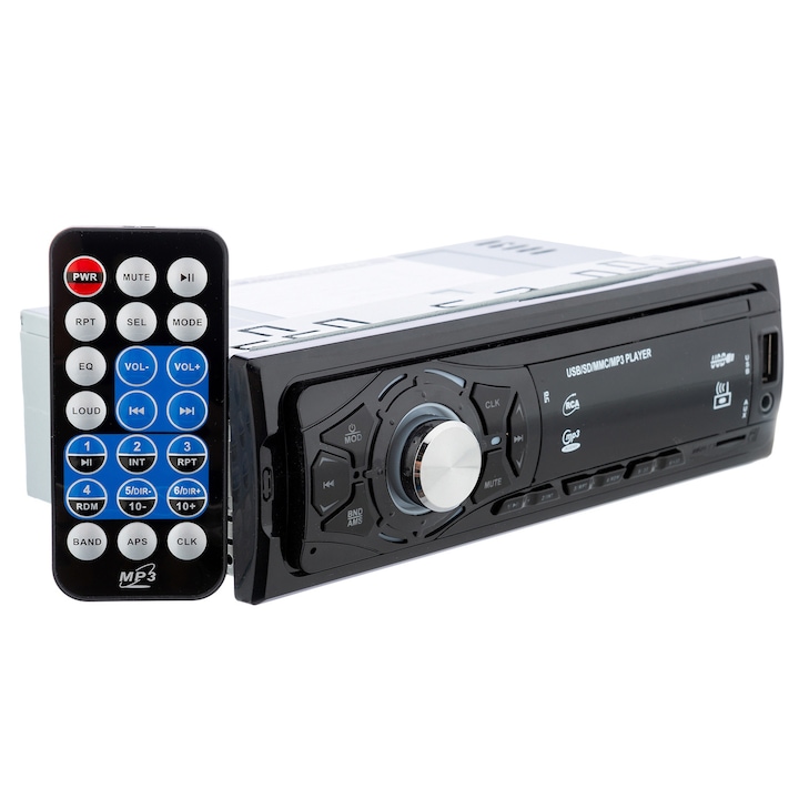 Set - Radio cu MP3 Player BigShot 305 pentru Masina, cu Telecomanda, Negru + Suport Universal de Birou Pentru Tablete sau Telefoane