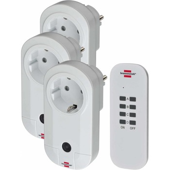 Set 3 prize cu telecomanda 25m, Brennenstuhl, IP20, Protectie copii Set 3 prize cu telecomanda 25m, Brennenstuhl, IP20, Protectie copii