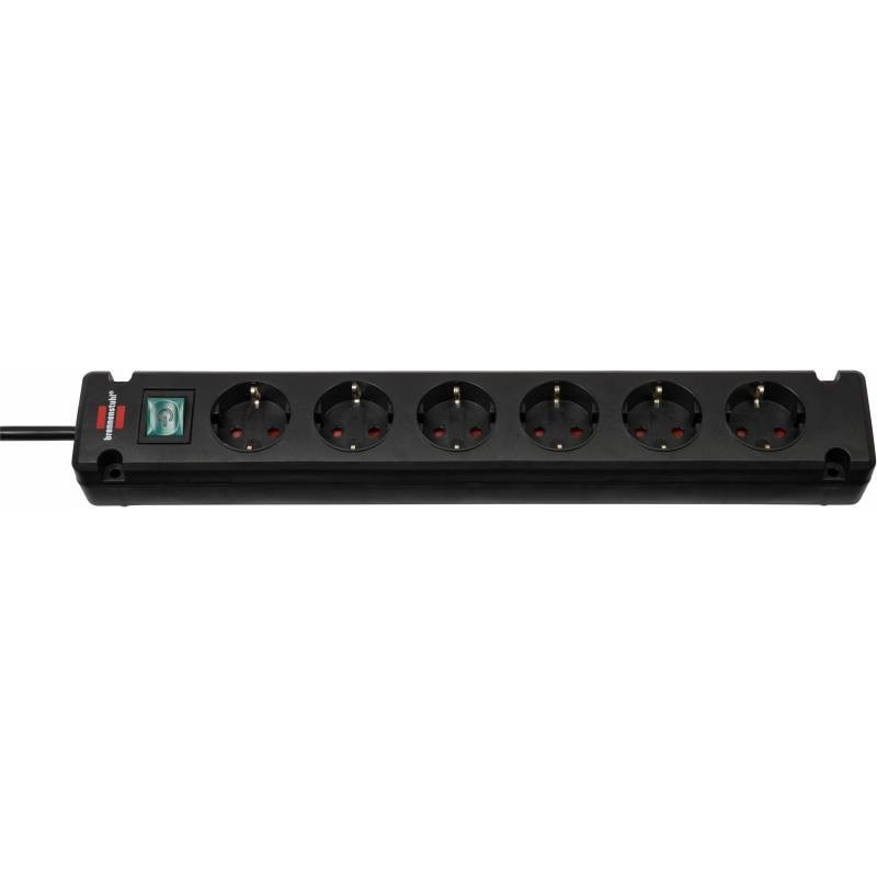 Priza multipla 6 posturi, cablu 3m, aplicabila, Brennenstuhl, seria Bremounta, Switch On/Off iluminat, Protectie copii