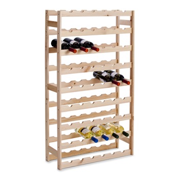 Suport sticle vin, lemn de pin, pentru 54 de sticle, 67,5 x 25 x 118 cm Suport sticle vin, lemn de pin, pentru 54 de sticle, 67,5 x 25 x 118 cm
