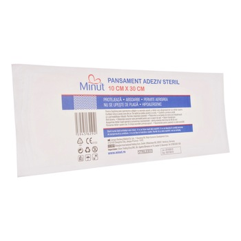 Pansament adeziv steril Minut 10 cm x 30 cm Pansament adeziv steril Minut 10 cm x 30 cm