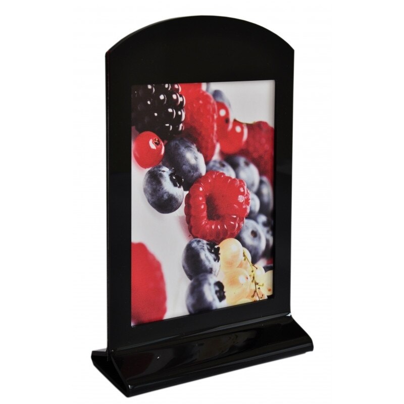 Suport meniu din plexiglas negru, pentru afisare format A4