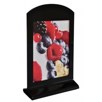 Suport meniu din plexiglas negru, pentru afisare format A4 Suport meniu din plexiglas negru, pentru afisare format A4