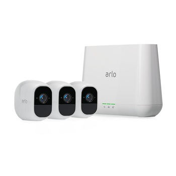 Kit supraveghere video Wireless Netgear Arlo Pro 2 Wi-Fi VMS4330P cu unitate centrala si trei camere HD de interior si exterior Kit supraveghere video Wireless Netgear Arlo Pro 2 Wi-Fi VMS4330P cu unitate centrala si trei camere HD de interior si exterior