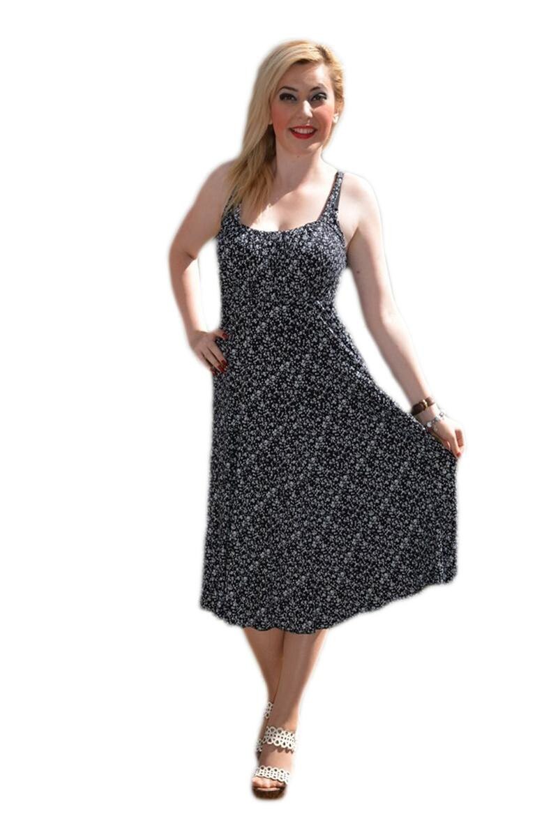 Rochie de plaja cu bretele fixe, D&J Exclusive, Negru