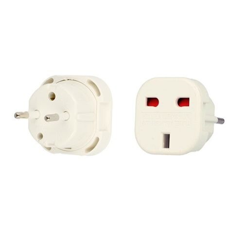 Adaptor priza universal UK / UE, alb