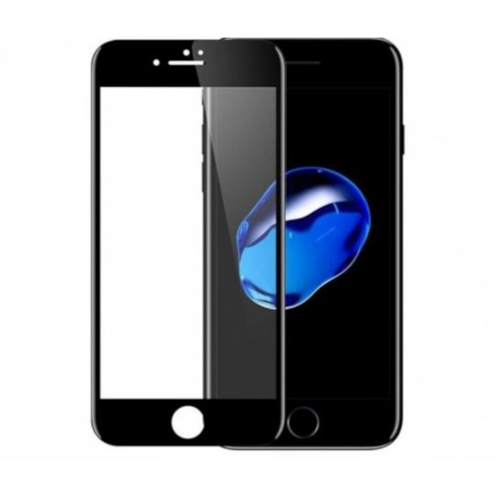 iPhone 6 PLUS / 6S PLUS ívelt üvegfólia a teljes képernyőhöz (Full Cover) ívelt 3D, fekete